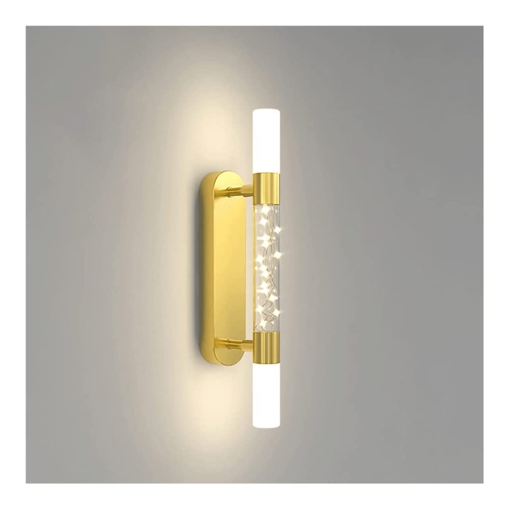 HCZKIUJY Minimalist Long Linear Strip LED Wall Sconce, Modern Indoor Decor Gypsophila Wall Lamp for Bedroom Living Room Corridor Stairs Home Wall Light Lámpara de Pared (Gold-60cm)
