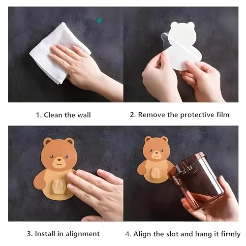 Image of Boniry Plastic Toothbrush Holders for Bathroom - Durable and Sturdy Brush Holder, Multipurpose Brush Holder for Bathroom Wall - Perfect for Home Use 3 Pcs (Multicolor)