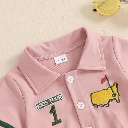 Toddler Baby Girl Golf Outfit Hole in One Birthday Clothing Short Sleeve Polo Shirt Tulle Tutu Dress Party Dress 6M-4T4