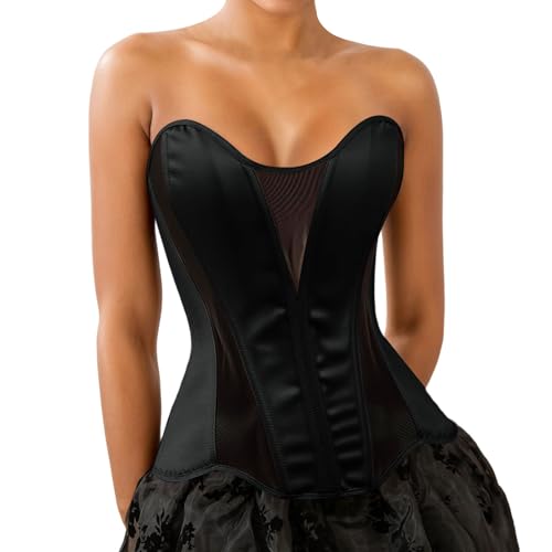 Corset top de mujer gótico chaleco corto tipo bustier sexy crop para salir de fiesta