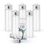 AGH 6pcs 20 oz Sublimation Glass Blanks With Portable Lid, Frosted Glass Cups Sports Water Bottles,