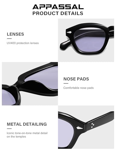 Image of Appassal Small Retro Square Sunglasses for Women Mens Rectangle Sunnies AP3680