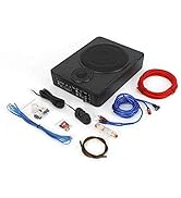 8''Low-Profile Amplified Subwoofer System,Under Seat Powered Subwoofer Active Hideaway Car Truck ...