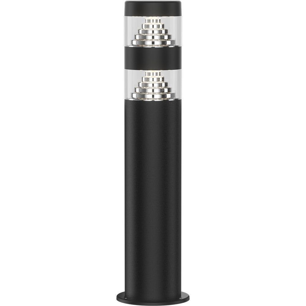 Arum Paletto da giardino LED per esterni NORA 40 cm – Potente 9 W (Eq. 80 W/1000 lumen, acciaio inossidabile, nero opaco, impermeabile IP44, luce bianca neutra 4000 K