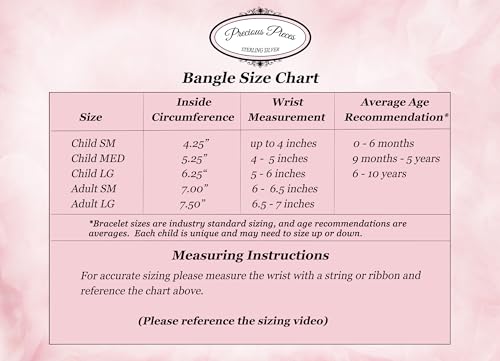 Precious Pieces Personalized Sterling Silver Baby Bangle Bracelet Gift for Child, Toddler, Kids, Teen, or Women Custom Jewelry with Engraved Name4