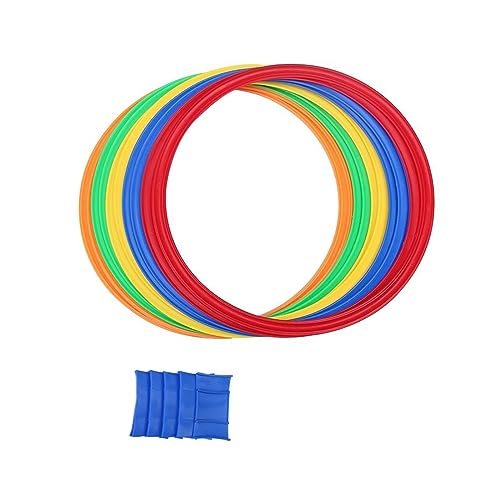 X-Institute Juego Aros Salto Coloridos para Niños Juego Deportes Interior Entrenamiento Físico Aros para Saltar Juguete Actividades En Patio Trasero Familiar Regalo para Niños