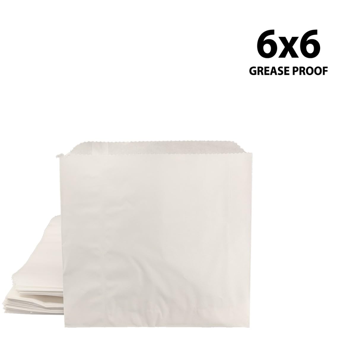 1000 Pack] Greaseproof White Paper Bags For Food - (7'' X 7'') Eco - View #4