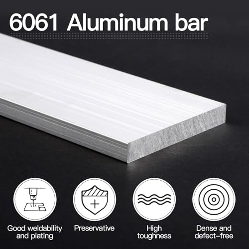 Image of 3 /8 inch (10mm) X 3 inch(75mm) Square Aluminum Flat Bar 12 inch Long, 2 Pieces 6061 General Purpose Plate T6511 Solid New Mill