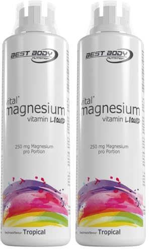 Magnésium Liquid Best Body Nutrition goût tropical bouteille 2 x 500 ml