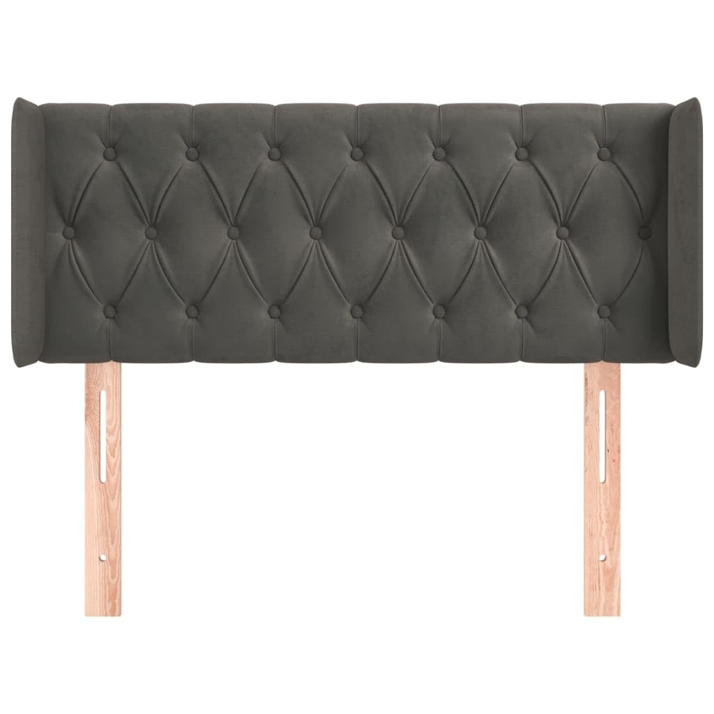 vidaXL Cabecero Dormitorio Cabezal Estructura Cama Tapizado Mueble Adorno Decoración Habitación Casa Hogar Terciopelo Gris Oscuro 93x16x78/88 cm