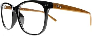 bestsight1936 Women Colored Large Oversize Stars Pattern Reader Reading Glass +4.0 4.5 5.0 5.5 +6.0 (Black Yellow, 4.50, multiplier_x)