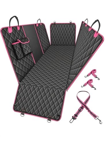 Image of Dog car seat Cover (Pink, Mesh Window Hatchback Car Seat Cover)