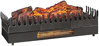 Klarstein Electric Fireplace, Electric Log Burner Indoor, 2000W Electric Fire Free Standing Flame Electric Fire Place with LED Flame Effect, Fake Fireplace, Remote Control, Adjustable Thermostat Timer