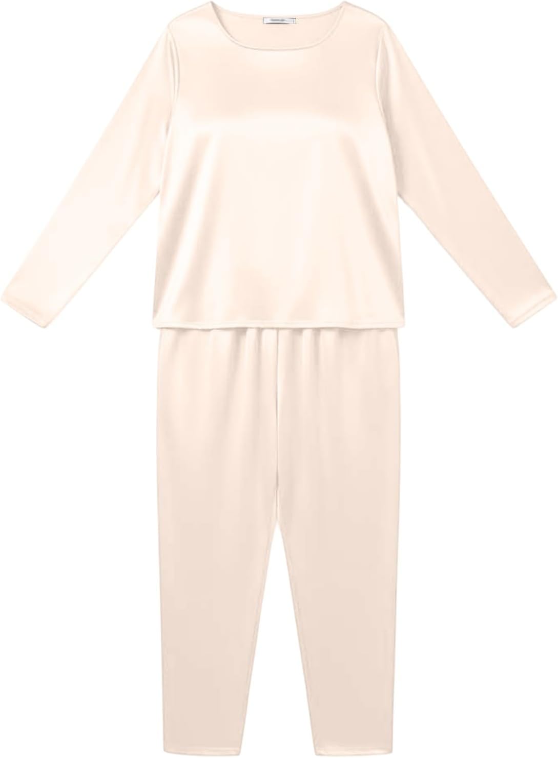Plus Size Pajamas Women Set Satin Top Wide Leg Pants Elegant Lounge sets | Smooth Soft Drop Loose Casual pajamas 2 Piece, Sleepwear Pjs Sets,Home Daily Wear Vacation Sleepovers, All Season Loungewear