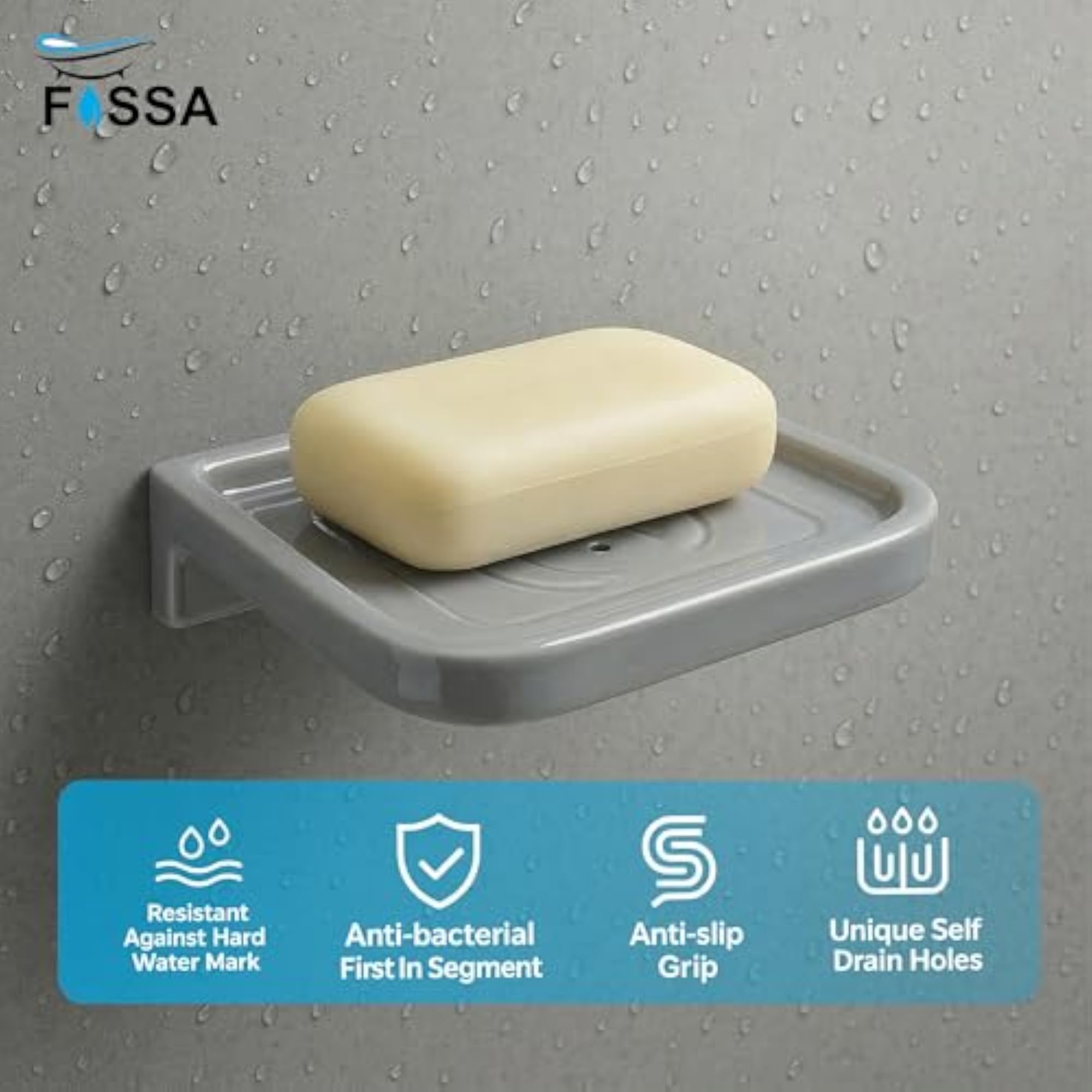 Classic Ceramic Soap Dish for Bathroom & Kitchen, Wall Mounted