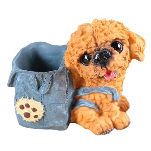 Raypontia Contenedor para lápices | Organizador para papelería con forma de perro, portalápices con forma de escritorio – Para niñas, niños, escuela, casa, dormitorio, sala de estar, biblioteca