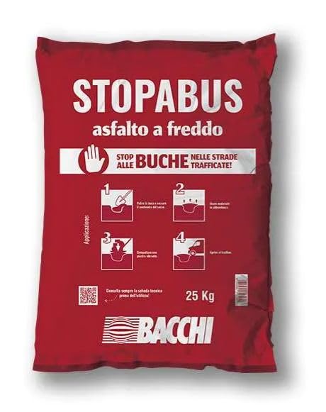 Asfalto a freddo in sacchi da Kg. 25 per buche e rattoppi stradali