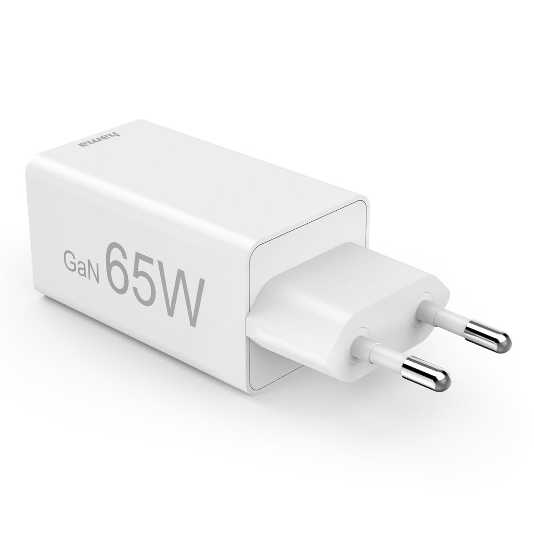 Hama 65W Chargeur USB C Rapide 3 Ports - Technologie GaN, Certifié Power Delivery & Qualcomm® Quick Charge™ 3.0, Petit et Compact - Blanc
