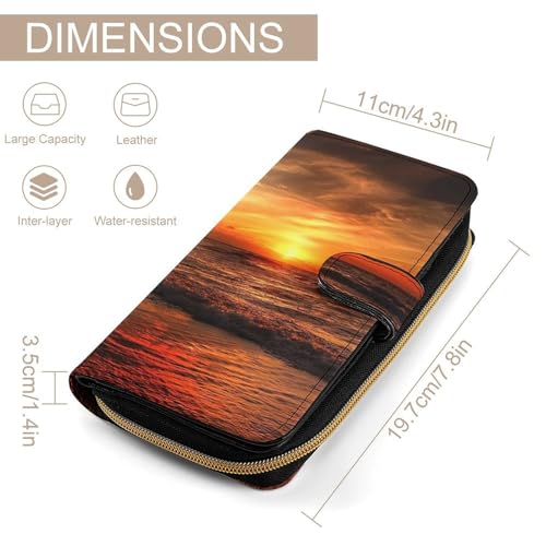 Beach And Sunset Long Wallet for Women Men Purses Coin Pouch Credit Card Holder Organizer2