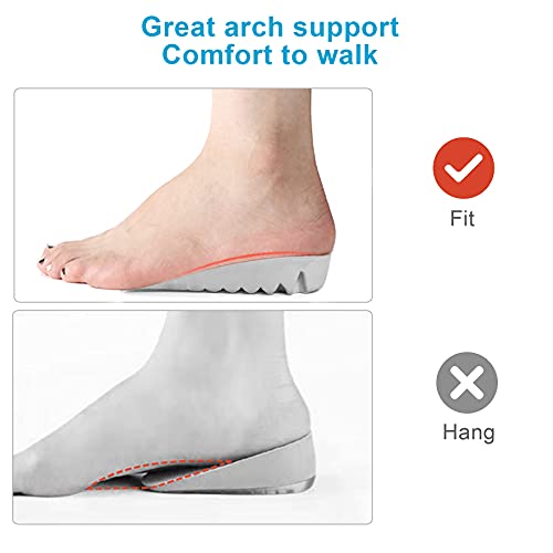 Image of LTOHOE Height Increase Insoles, Heel Shoe Lifts for Achilles Tendonitis and Leg Length Discrepancy, Shoe Inserts to Make You Taller, Heel Cushion Inserts for Men & Women Grey 1.4 inch Height