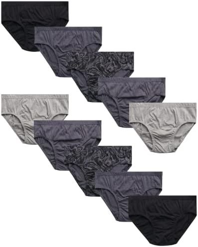Van Heusen Men's Underwear - Low Rise Briefs with Contour Pouch (10 Pack), Size Small, Black/Grey/Print/Grey
