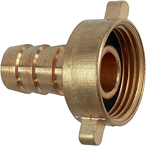 Threaded Hose Coupling Set 1/2"x1" 2-Piece of Brass, Multicolour, 1/2 x 1 - Inches