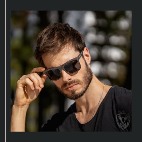 Sunglasses made of dark mixed wood, with polarized gray lenses, light and comfortable, model Enoch Black, MafiawooD from Brazil3