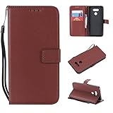 Durable et durable ETGOKJM for G6 LG Cas, for Étui Portefeuille, Fentes de Cartes Stand, Fermeture magnétique Protection Puce Cuir [antichocs TPU] Couverture w dragonne Tour Cou(Kahverengi)
