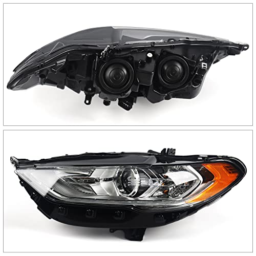 Fione For Ford Fusion Headlight Assembly 2017 2018 2019 2020 Halogen Projector Headlamp Replacement Chrome Housing Front Lamp Left Driver Side Lh Hs7Z13008H #TOP3