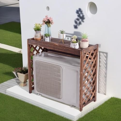 Support de fleurs pour cacher le climatiseur de votre balcon