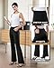 DLOODA Womens Dress Pants Stretchy Work Pants Business Casual Office Trousers Pull On Flare Slacks with 4 Pockets Black