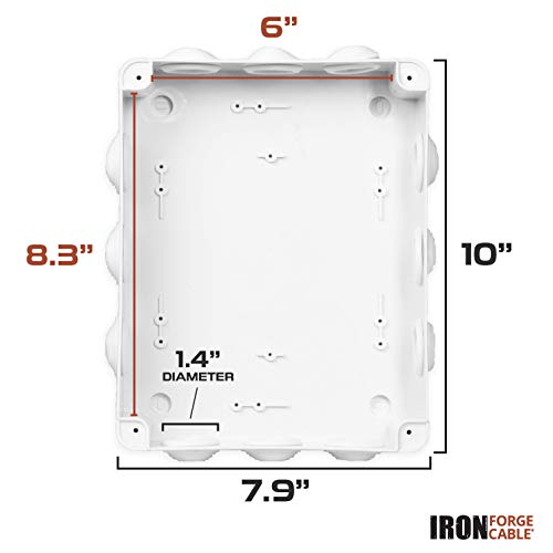 Iron Forge Cable Outdoor Electrical Box Weatherproof, 10 X 8 Inch Junction Box, Waterproof Enclosure Plastic Box With Cover For Electronics, Large Electical Boxes #TOP1