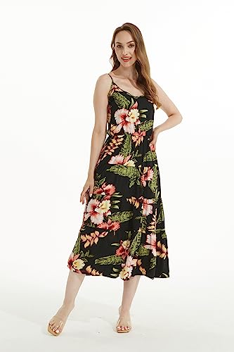Image of Family Matching Hawaiian Clothes, Black Rafelsia | Lightweight 100% rayon • Family matching outfits • Beach vacations • Luaus • Cruises • Family photos