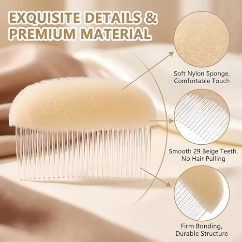 Insertos de volumen para peinado 2 piezas Beige miniatura 3