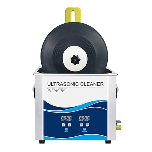 Pulitore a ultrasuoni per dischi in vinile con potenza regolabile, sistema di riscaldamento per pulizia profonda, funzione Degas per una cura ottimale, adatto per tutte le dimensioni LP