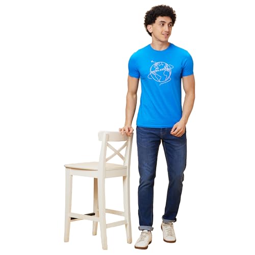 Image of Being Human Blue Regular Fit Men's Short Sleeves T-Shirt Clothing