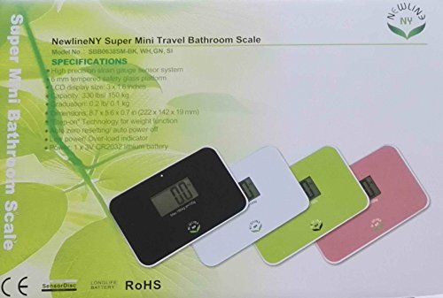 image for NewlineNY Auto Step On Super Mini Travel Bathroom Scale, 5.25