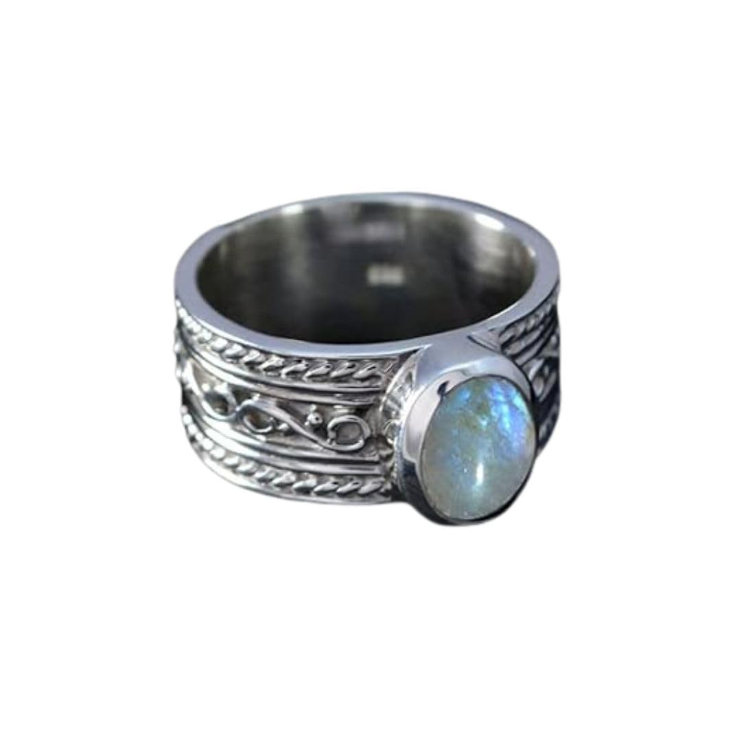 Wählen Sie Ihre Farbe echter Edelstein Sterlingsilber Ring Vintage handgefertigter Schmuck Größen H bis Z