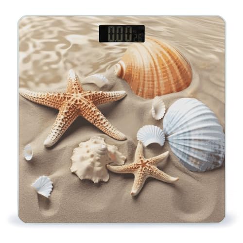 Báscula Digital de Baño Sea Shell Starfish de Vidrio Templado miniatura 1