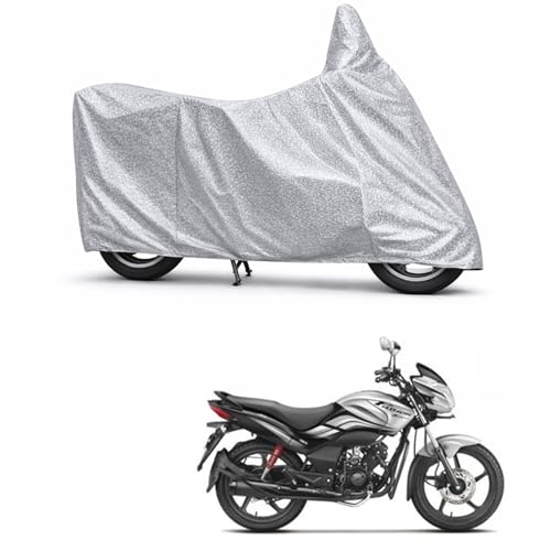 Image of 100% Waterproof Two Wheeler Body Cover Multi Layered Fabric Designed for Hero Passion XPro | Belt Buckle Lock | Silver Mag