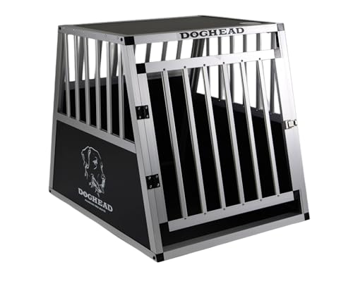 DOGHEAD Hundetransportbox Hundebox Alu Reisebox Transportbox, 70 x 75 x 63 cm, Ecoline, schwarz/Silber DOGHEAD Hundetransportbox Hundebox Alu Reisebox Transportbox, 70 x 75 x 63 cm, Ecoline, schwarz/Silber