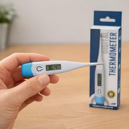 Image of Digital Thermometer With Quick Measurement For Fever Temperature Machine Clinical Thermometer Body Temperature Thermometer For Kids & Adults thermometer For Oral, Underarm & Rectal