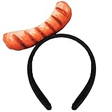 Hot Dog Headband, Funny Food Hat Costume Party Accessory, Red Mini Crazy Silly Hats for Adult Women Cosplayers and Party-Goers, Vendor Attire Headbands Style, Halloween Hotdog Themed Gifts Head Piece