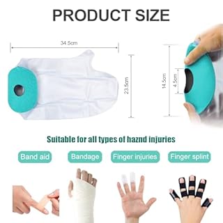 BelleVive Protection de plâtre pour les mains, housse de main étanche pour la douche après une opération, protection de plâtre souple et confortable pour poignet, doigt, sac de plâtre réutilisable