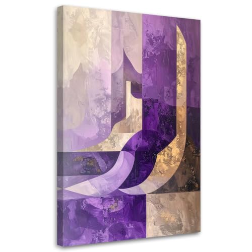 Lienzo abstracto moderno púrpura para decorar un salón elegante o dormitorio