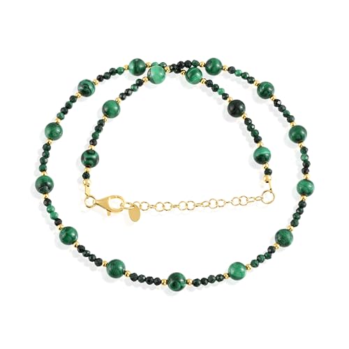 Collier malachite pour femme sans allergie en argent 925 et pierres véritables