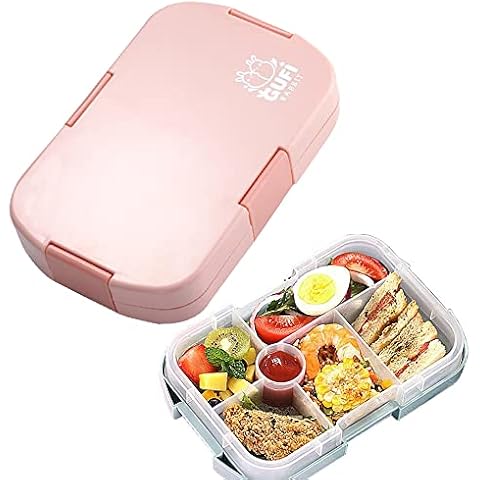 homchen Kids Bento Box, Lunch Boxes with 6 Compartments Food Storage for Adults Kids Office School Picnic Cover