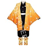 [DEVOTEE] 鬼殺の刃 子供服 衣装 こどものコスプレ (我妻善逸, 140（子供用）