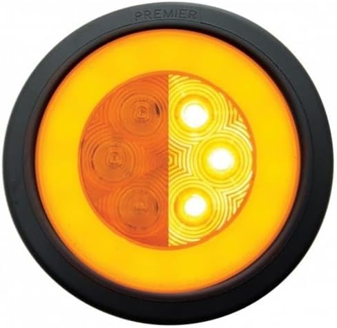 United Pacific 37133BAK Turn Signal Light, 21 LED 4" "Glo, Amber LED/Amber Lens