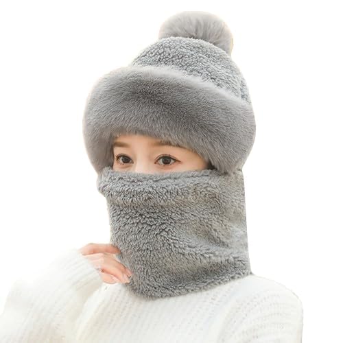 Tricky Shopper™ Winter Beanie Fur Fleece Monkey Balaclava Cap Hood Multi Use Woolen, Neck Warmer Scarf Casual Cap Hat for Women | Freesize-image-9